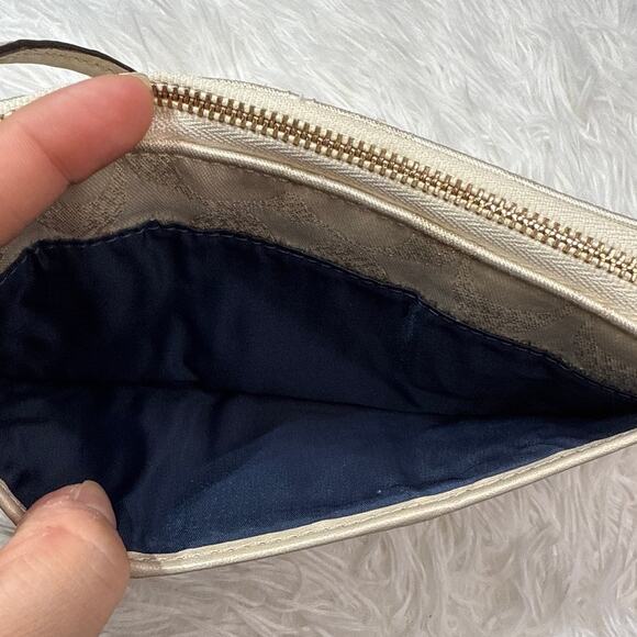 COACH Gold Cream Signature Canvas Wristlet with Card slots - Picture 5 of 8